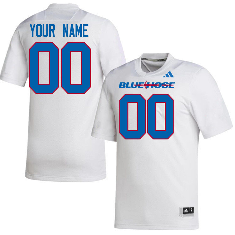 Custom Presbyterian Blue Hose Name And Number Football Jerseys-White